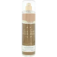 Sabrina Carpenter Sweet Tooth Caramel Dream Body Mist, 236ml, in a clear bottle with gold spray nozzle and caramel label.