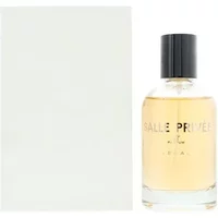 Clear glass bottle of Salle Privee Legal Eau De Parfum 100ml with black cap and minimalist white packaging.