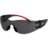 Black and red Scan Flexi Spectacle with smoke-tinted lenses and adjustable nose pads.