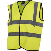 Yellow Scan Hi Vis Waistcoat with gray reflective stripes and black trim.