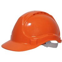 Orange Scan YS-4 safety helmet with adjustable strap and vented top.