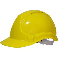 Yellow Scan YS-4 safety helmet with adjustable strap and ventilation holes on top.