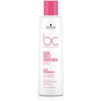 White bottle of Schwarzkopf BC Clean Color Freeze Conditioner with pink cap and pink text, 200ml size.