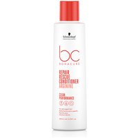 White Schwarzkopf BC Clean Repair Rescue Conditioner bottle with red cap and text, 200ml size.