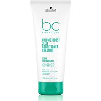 White tube of Schwarzkopf BC Volume Boost Jelly Conditioner with green text and cap, 200ml size.