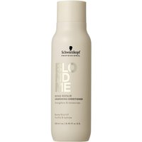 Beige Schwarzkopf BlondMe Bond Repair Nourishing Conditioner bottle, 250ml, with black logo and silver text.
