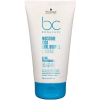 White tube of Schwarzkopf Bonacure Moisture Kick Curl Bounce with blue cap and blue text.