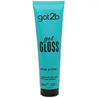Teal tube of Schwarzkopf Got Gloss Shine Primer 150ml with black cap and bold black text.