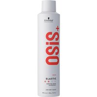 White Schwarzkopf OSiS+ Elastic Medium Hold Spray can with red text, 300ml size.