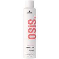 White Schwarzkopf OSiS+ Sparkler Shine Spray 300ml bottle with pink logo and black text.