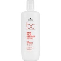 White Schwarzkopf BC Bonacure Repair Rescue Conditioner bottle, red text, 1000ml, with flip-top cap.