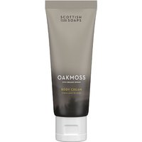 Gray tube of Scottish Fine Soaps Oakmoss Body Cream, 75ml, with white cap and minimalist design.
