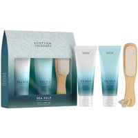 Sea Kelp Foot Care Set with blue gradient tubes, pumice foot brush, in a matching blue box.