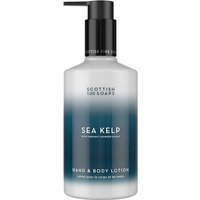 Scottish Fine Soaps Sea Kelp Hand & Body Lotion in a 300ml frosted pump bottle with blue gradient design.