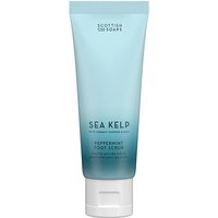 Blue-green tube of Scottish Fine Soaps Sea Kelp Peppermint Foot Scrub, 75ml, with white cap and minimalist design.