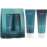 Sea Kelp Travel Essentials Set with blue-green gradient tubes in a matching box by Scottish Fine Soaps.