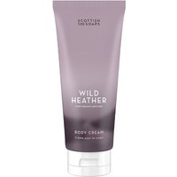 Purple tube of Scottish Fine Soaps Wild Heather Body Cream, 200ml, with white text and minimalist design.