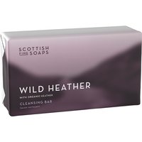 Purple Scottish Fine Soaps Wild Heather Cleansing Bar 220g, sleek packaging with elegant text.