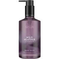 Purple pump bottle of Scottish Fine Soaps Wild Heather Hand Wash, 300ml, with white text and black cap.