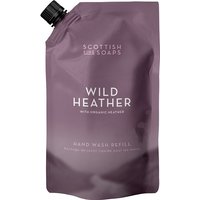 Purple pouch of Scottish Fine Soaps Wild Heather Hand Wash Refill, 1.2ltr, with black cap and white text.
