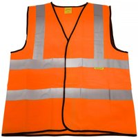 Hi-Vis orange waistcoat with reflective silver stripes, black trim, and Sealey logo, size XX-Large.