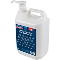 Sealey Orange Gel Hand Cleaner in a white jug with a pump dispenser and blue label.
