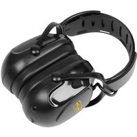 Black Sealey wireless electronic ear defenders with microphone, padded ear cups, and adjustable headband.