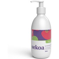 White Sekoa Hair Thickening Conditioner bottle, 300ml, with colorful label and pump dispenser.