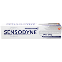 Sensodyne Gentle Whitening Toothpaste 75 ml in white box with blue text and silver accents.