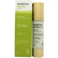 Sesderma Factor G Renew cream, 50ml, green and gold packaging, anti-aging for face and neck.