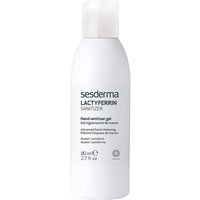 Sesderma Lactyferrin Hand Sanitiser Gel, white 80ML bottle with flip-top cap and black text label.
