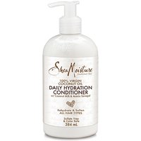Shea Moisture white pump bottle, 100% Virgin Coconut Oil Daily Hydration Conditioner, 384ml, for all hair types.