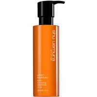 Orange Shu Uemura Urban Moisture Conditioner bottle with black pump, 250ml size.