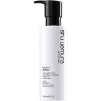 White Shu Uemura Izumi Tonic Strengthening Conditioner bottle with black pump, 250ml, minimalist design.
