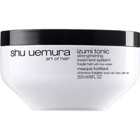 White Shu Uemura Izumi Tonic Strengthening Mask jar with black lid, 200ml, sleek design with brand text.