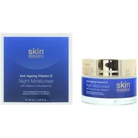 Skin Research Anti-Ageing Vitamin D Night Moisturiser, blue jar with silver lid, 50ml packaging.