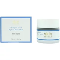 White jar with blue label, "Skin Research Intelligent Youth Peptide Mask 50ml," next to matching box.