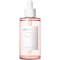 Clear bottle with pink liquid, white dropper cap, and "SKIN1004 Madagascar Centella Poremizing Fresh Ampoule" label.