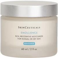 SkinCeuticals Emollience Moisturising Cream 60ml in a frosted glass jar with a silver lid and blue text.