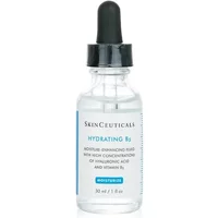 Clear glass bottle with black dropper, labeled "SkinCeuticals Hydrating B5," 30ml, blue and white text.