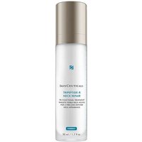 White cylindrical bottle with silver cap, labeled "SkinCeuticals Tripeptide-R Neck Repair" in blue and gray text.