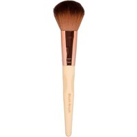 So Eco Blush Brush with a light wooden handle, rose gold ferrule, and soft, rounded bristles.
