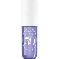 Purple Sol De Janeiro Rio Cheirosa 59 fragrance mist bottle with white cap, 90ml size.