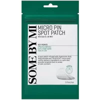 Green and white Some by Mi Micro Pin Spot Patch pack with 9 patches, featuring key points and logo.