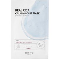 White packet of Some by Mi Real Cica Calming Care Mask with blue water splash design and product details.