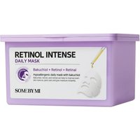 Purple rectangular box of Some By Mi Retinol Intense Daily Mask with white label and mask illustration.