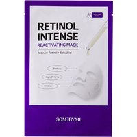 Purple and white Some by Mi Retinol Intense Reactivating Mask packaging with a white mask illustration.