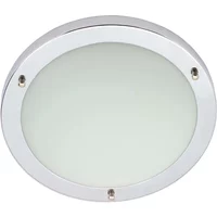 Round LED ceiling light with silver rim, frosted diffuser, and three visible screws, 4000K, IP44 rated.