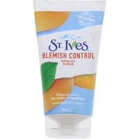 St. Ives Apricot Scrub 150ml tube with blue label, apricot images, and green leaf design.