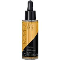 St. Tropez Luxe Tan Tonic Glow Drops, 30ml bottle with black dropper cap and gold label accents.